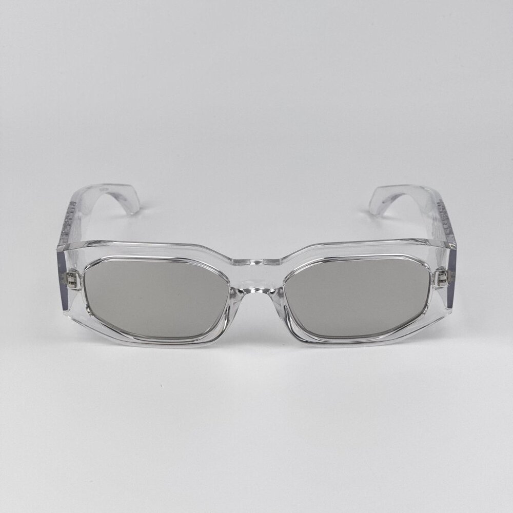 Versace VE4489U 148/8V Transparent Rectangle Sunglasses Silver Mirror Unisex - Picture 6 of 9